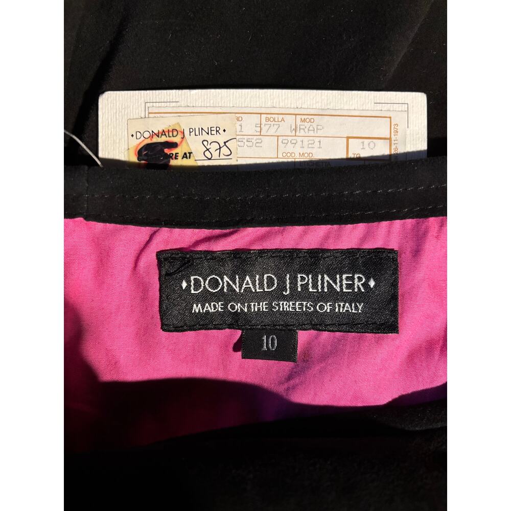 Donald Pliner Black Suede Skirt Lined Fit Flare Grommet Self Belt NWT $875 8/10 - Picture 10 of 10